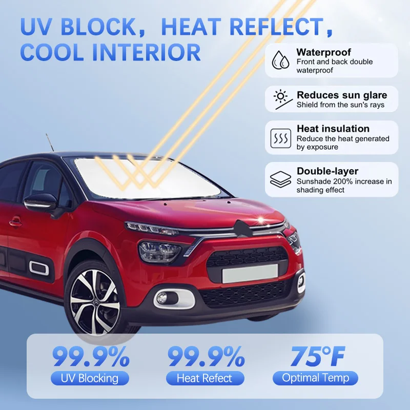Car Windshield Sun Shade For Citroen C3 C4 C1 C2 X EC3 Sunshade Sun Visor Protector Blocks UV Rays Summer Car Accessories
Car Windshield Sun Shade For Citroen C3 C4 C1 C2 X EC3 Sunshade Sun Visor Protector Blocks UV Rays Summer Car Accessories