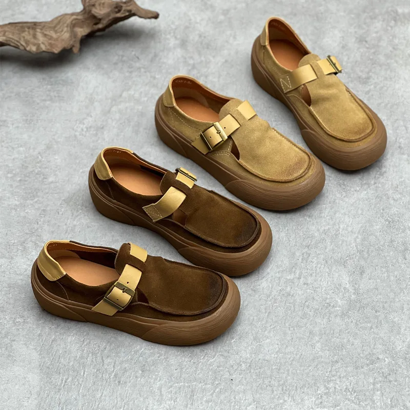 New Women Flat Shoes Vintage Metal Ring Buckle Genuine Leather Slip-On Loafers Slip-On Loafers Women Shoes Woman Flat Shoes
New Women Flat Shoes Vintage Metal Ring Buckle Genuine Leather Slip-On Loafers Slip-On Loafers Women Shoes Woman Flat Shoes