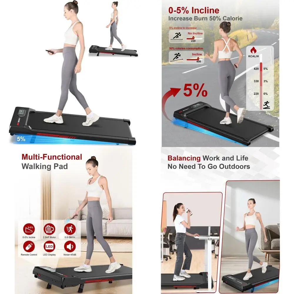 Беговая дорожка с 12-уровневым изменением угла наклона, 3.0HP, бесшумная, грузоподъемность 350 фунтов, для установки под столом, LED-дисплей, для фитнеса дома и в офисе
Беговая дорожка с 12-уровневым изменением угла наклона, 3.0HP, бесшумная, грузоподъемность 350 фунтов, для установки под столом, LED-дисплей, для фитнеса дома и в офисе