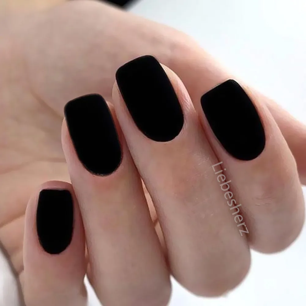 24Pcs Matte Black Artificial Fake Nails With Jelly Glue Short Square False Nails Press On Finger Tip Manicure Tools
24Pcs Matte Black Artificial Fake Nails With Jelly Glue Short Square False Nails Press On Finger Tip Manicure Tools