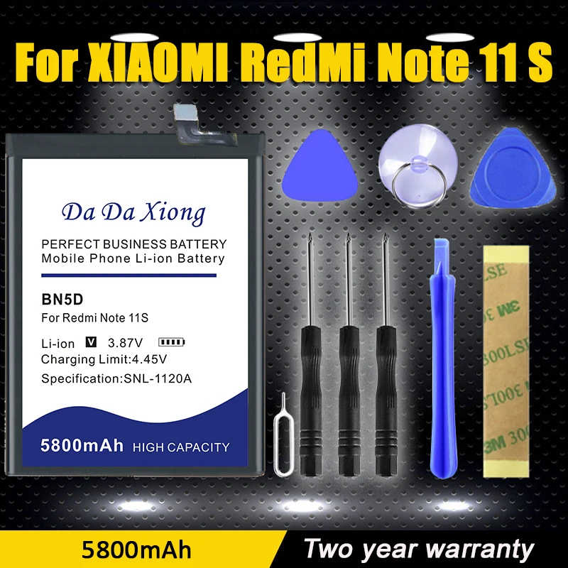 Высококачественный новый аккумулятор BN5D емкостью 5000 мАч для Xiaomi Redmi Note 11 S M4 Pro 4G, аккумуляторы для мобильных телефонов + бесплатные инструменты
Высококачественный новый аккумулятор BN5D емкостью 5000 мАч для Xiaomi Redmi Note 11 S M4 Pro 4G, аккумуляторы для мобильных телефонов + бесплатные инструменты