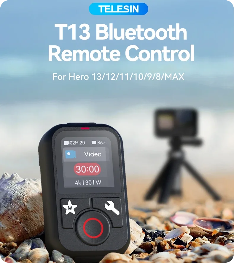 TELESIN Bluetooth Remote Control For GoPro Hero 13 12 11 10 9 8 T13 Waterproof With WristStrap Action Camera Accessories
TELESIN Bluetooth Remote Control For GoPro Hero 13 12 11 10 9 8 T13 Waterproof With WristStrap Action Camera Accessories
