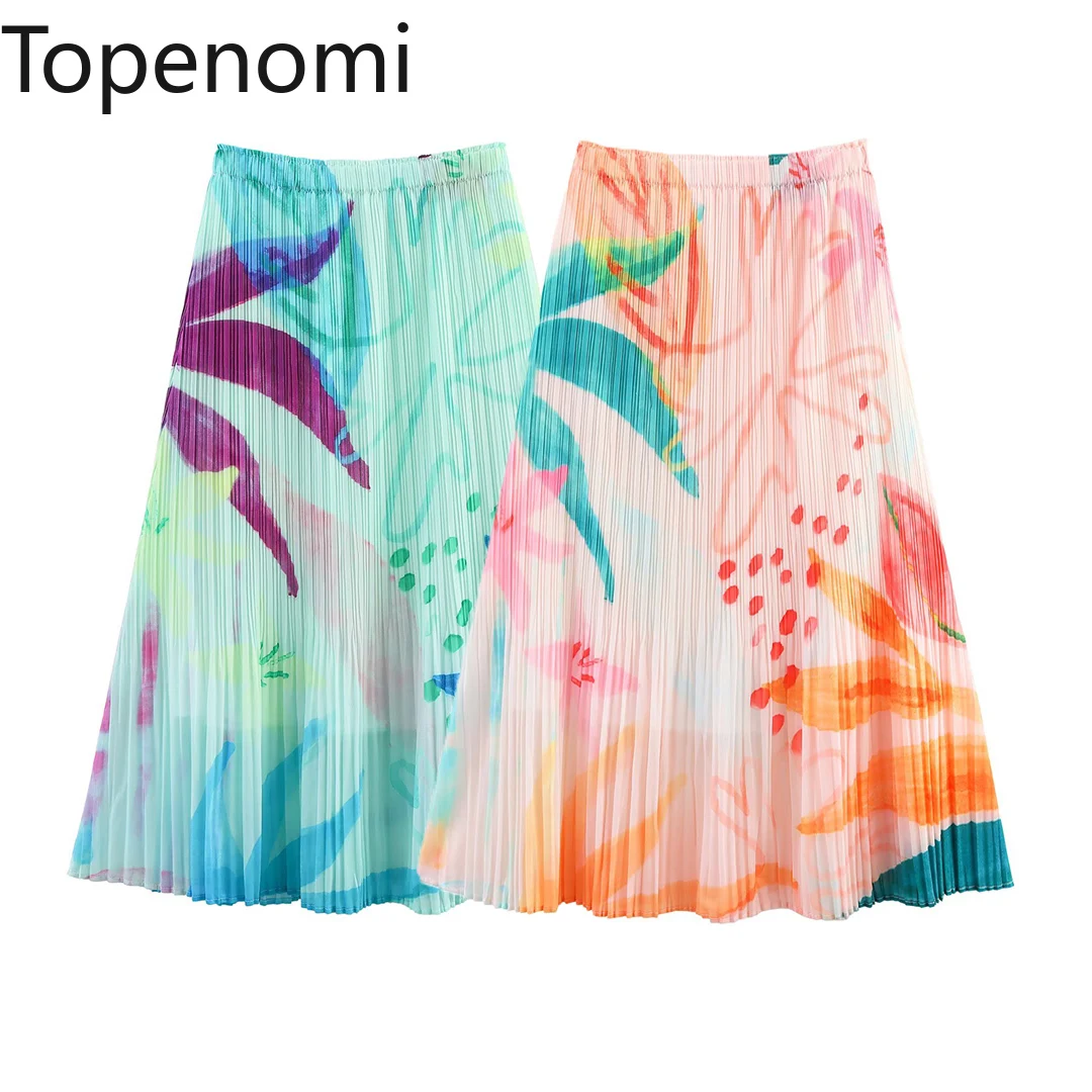 Topenomi Fashion Printed Pleated Skirt Women Vacation Style Elastic Waisted A-line Mid Length Skirts Summer Beach Юбка Женская
Topenomi Fashion Printed Pleated Skirt Women Vacation Style Elastic Waisted A-line Mid Length Skirts Summer Beach Юбка Женская
