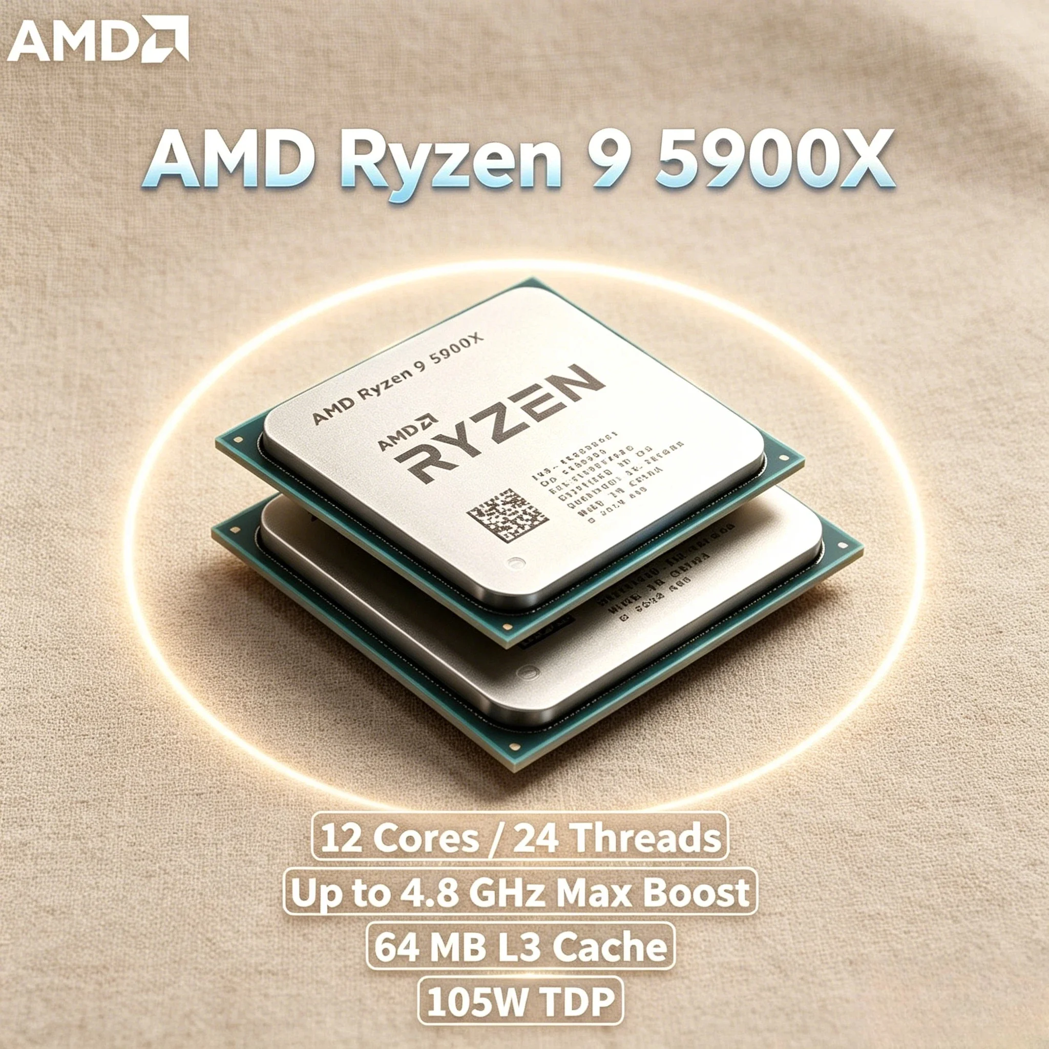 AMD Ryzen 9 5900X Processor 12 Core 24 Thread 3.7-4.8GHz 7nm AM4 Cache 105W Desktop Gaming Streaming Tray Speed Pro Ultra
AMD Ryzen 9 5900X Processor 12 Core 24 Thread 3.7-4.8GHz 7nm AM4 Cache 105W Desktop Gaming Streaming Tray Speed Pro Ultra