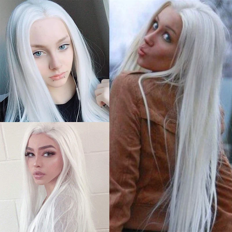 Long Straight Lace Front Wigs Snow White Natural Heat Resistant Synthetic Hair Half Hand Tied Wigs for Girl Cosplay Daily Wear
Long Straight Lace Front Wigs Snow White Natural Heat Resistant Synthetic Hair Half Hand Tied Wigs for Girl Cosplay Daily Wear