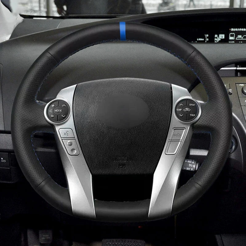 For Toyota Prius 30 XW30 2009 2010 2011 - 2015 Prius C US 2012-2017 Car Steering Wheel Cover Trim Black Leather with blue strip
For Toyota Prius 30 XW30 2009 2010 2011 - 2015 Prius C US 2012-2017 Car Steering Wheel Cover Trim Black Leather with blue strip