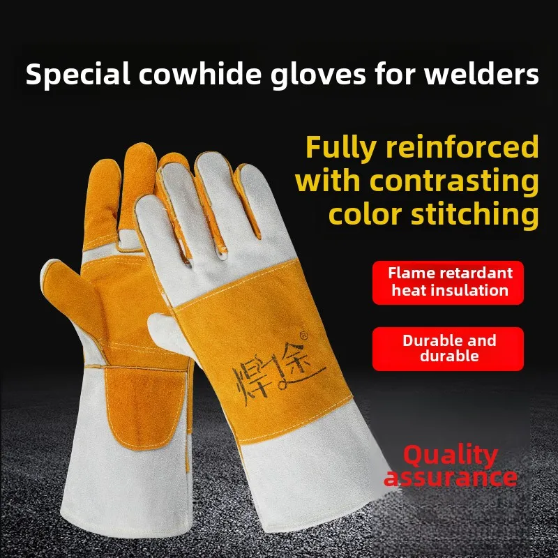 Cowhide Welding Gloves Welding Thickened High Temperature Resistance Heat Insulation Anti-scalding Gardening Stab-proof
Cowhide Welding Gloves Welding Thickened High Temperature Resistance Heat Insulation Anti-scalding Gardening Stab-proof