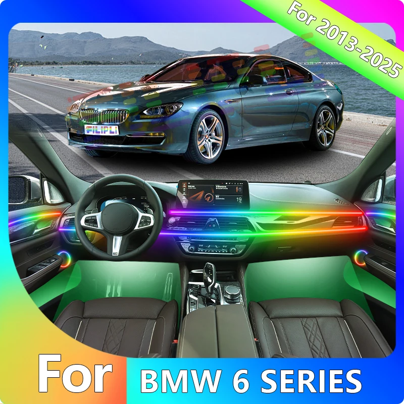 FILIPLI For BMW 6 SERIES For 2015 Sound Activated Bluetooth Controlled Car Interior Light DIY 64 RGB Ambient Car Interior Lights
FILIPLI For BMW 6 SERIES For 2015 Sound Activated Bluetooth Controlled Car Interior Light DIY 64 RGB Ambient Car Interior Lights