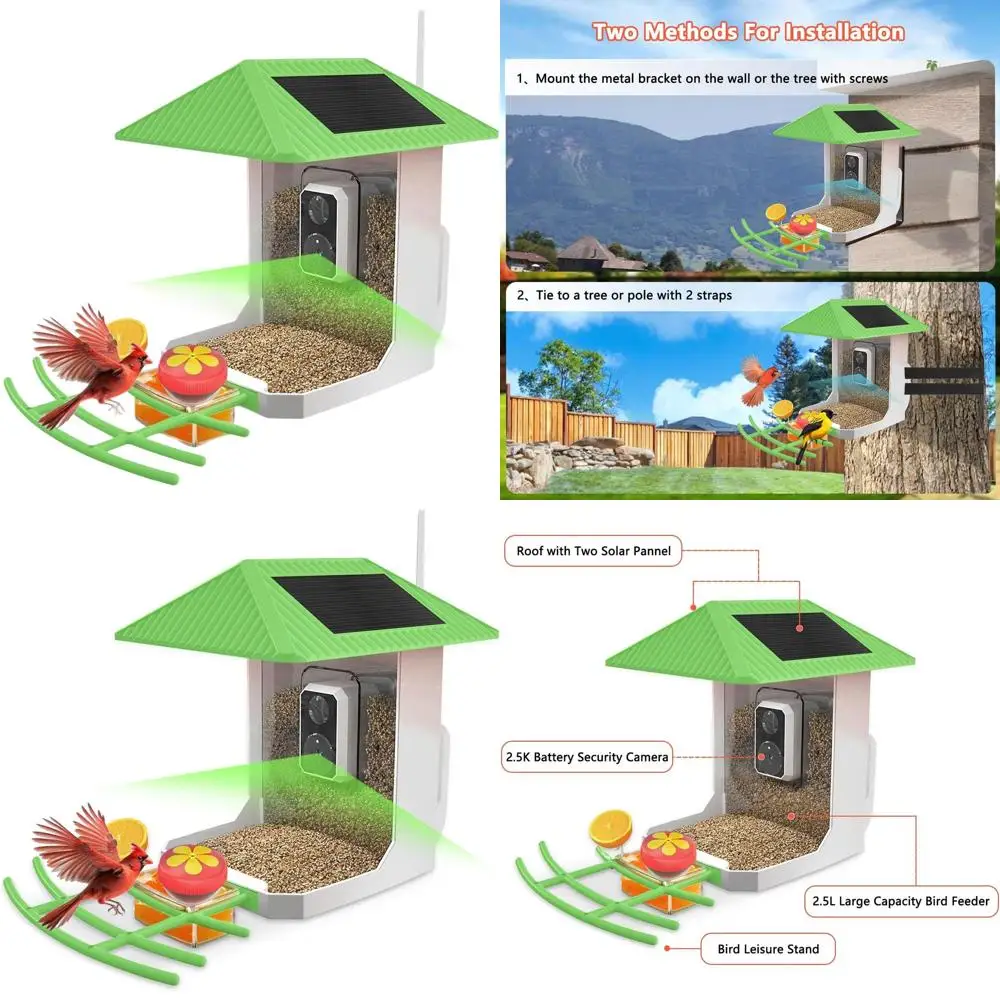 Умная кормушка для птиц объемом 2,5 л с камерой для наблюдения за птицами на улице и идентификации видов
Умная кормушка для птиц объемом 2,5 л с камерой для наблюдения за птицами на улице и идентификации видов