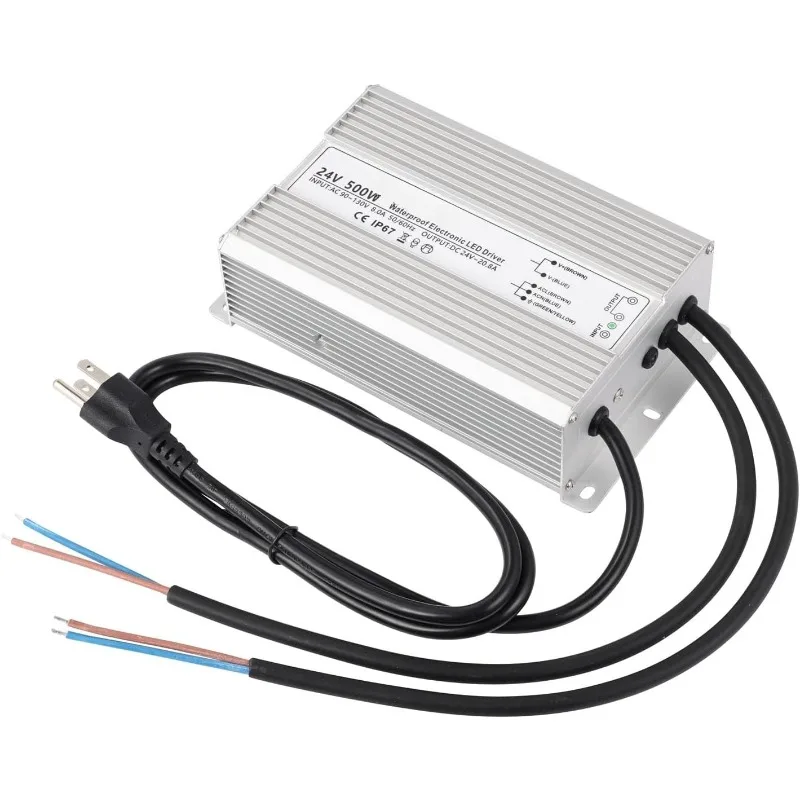 LED Driver 24V500W Waterproof Power Supply 24V DC 20.8A Low Voltage Switching Power Supply Suitable for Street Lights Lawn
LED Driver 24V500W Waterproof Power Supply 24V DC 20.8A Low Voltage Switching Power Supply Suitable for Street Lights Lawn
