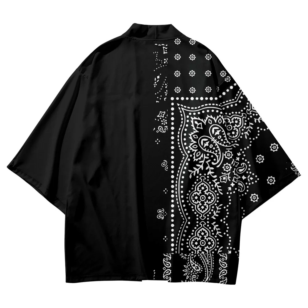 Men Black Patchwork Print Kimono Cardigan Japanese Haori Clothes Yukata Streetwear Summer Beach Kimono And Shorts Shirt
Men Black Patchwork Print Kimono Cardigan Japanese Haori Clothes Yukata Streetwear Summer Beach Kimono And Shorts Shirt