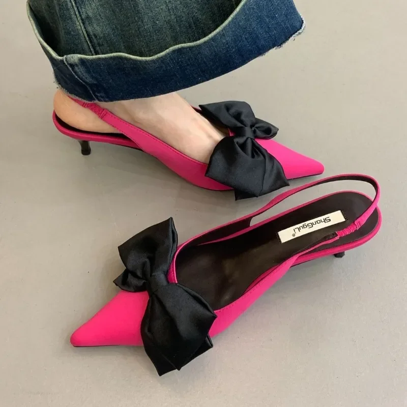 Designer Bow Slingback Sandals Women Summer New Fashion Pointed Toe High Heels Female Hollow Elegant Dress Shoes Women Pumps
Designer Bow Slingback Sandals Women Summer New Fashion Pointed Toe High Heels Female Hollow Elegant Dress Shoes Women Pumps