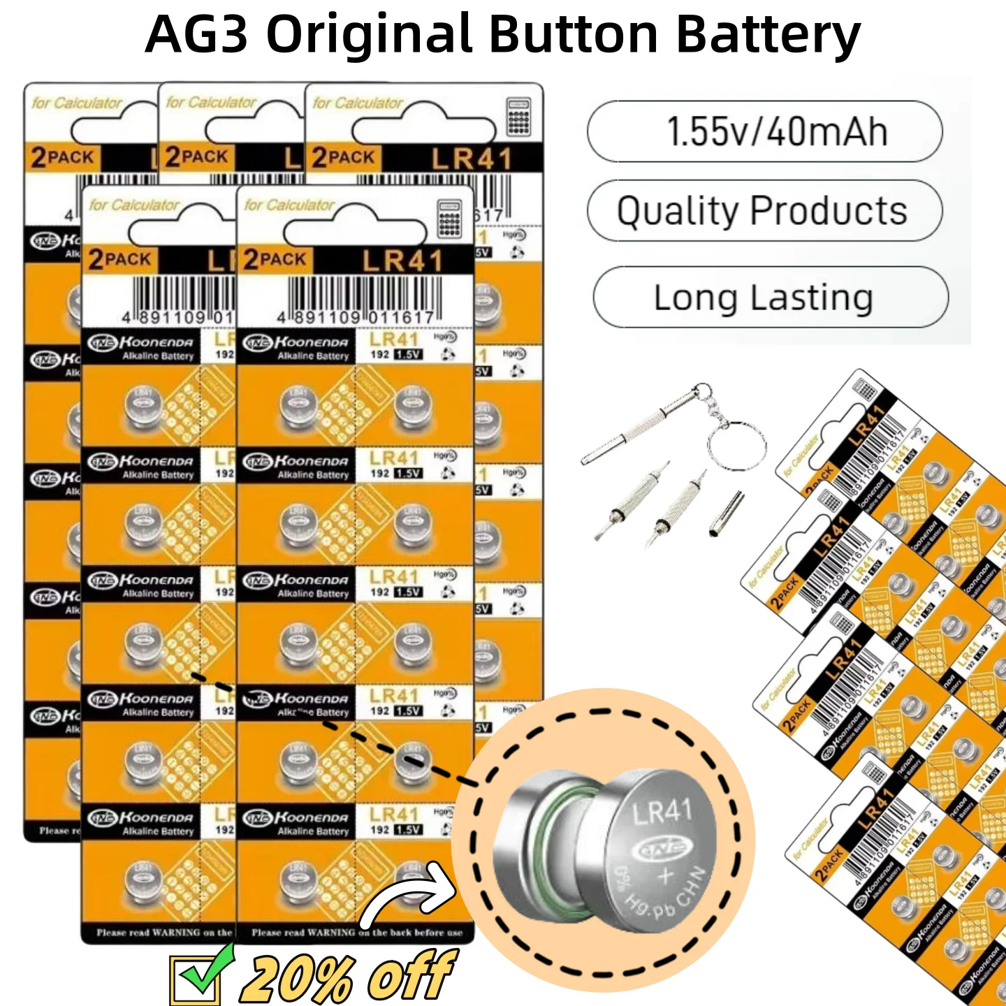 AG3/LR41 10-200PCS Alkaline Battery 392 SR41 192 L736 384 Brand New Coin Cell Battery For Mini Flashlight Toys Medical devices
AG3/LR41 10-200PCS Alkaline Battery 392 SR41 192 L736 384 Brand New Coin Cell Battery For Mini Flashlight Toys Medical devices