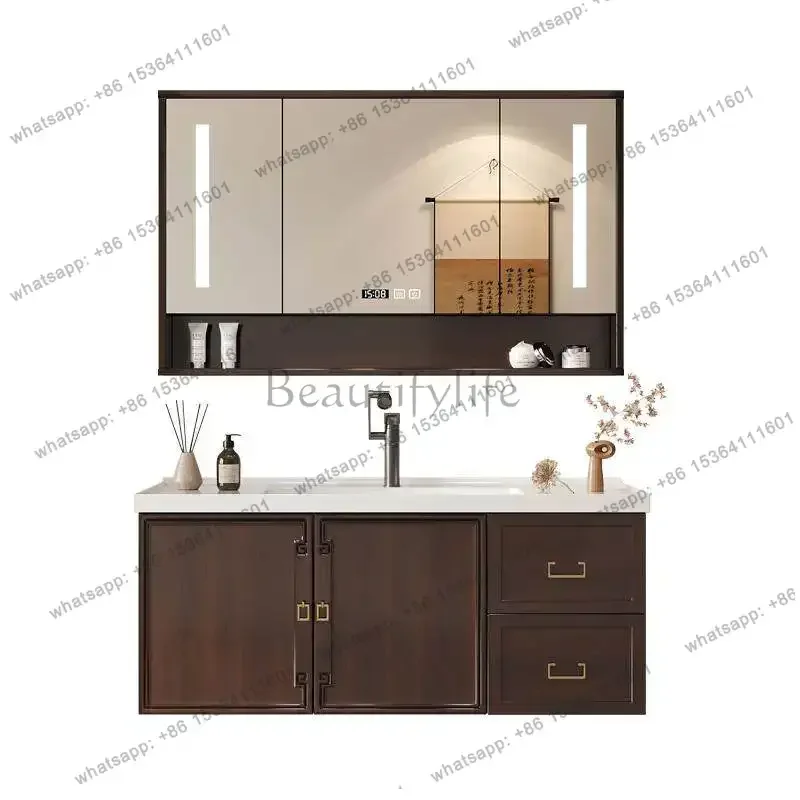 New Chinese modern oak floor-to-ceiling ceramic integrated basin bathroom cabinet toilet wash basin cabinet
New Chinese modern oak floor-to-ceiling ceramic integrated basin bathroom cabinet toilet wash basin cabinet