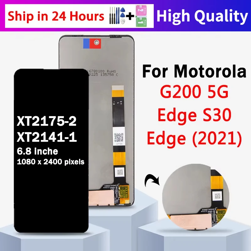 Протестировано для Motorola Moto Edge (2021) XT2141-1 ЖК-дисплей, дигитайзер сенсорного экрана для Moto Edge S30 XT217 ЖК-дисплей G200 5G
Протестировано для Motorola Moto Edge (2021) XT2141-1 ЖК-дисплей, дигитайзер сенсорного экрана для Moto Edge S30 XT217 ЖК-дисплей G200 5G