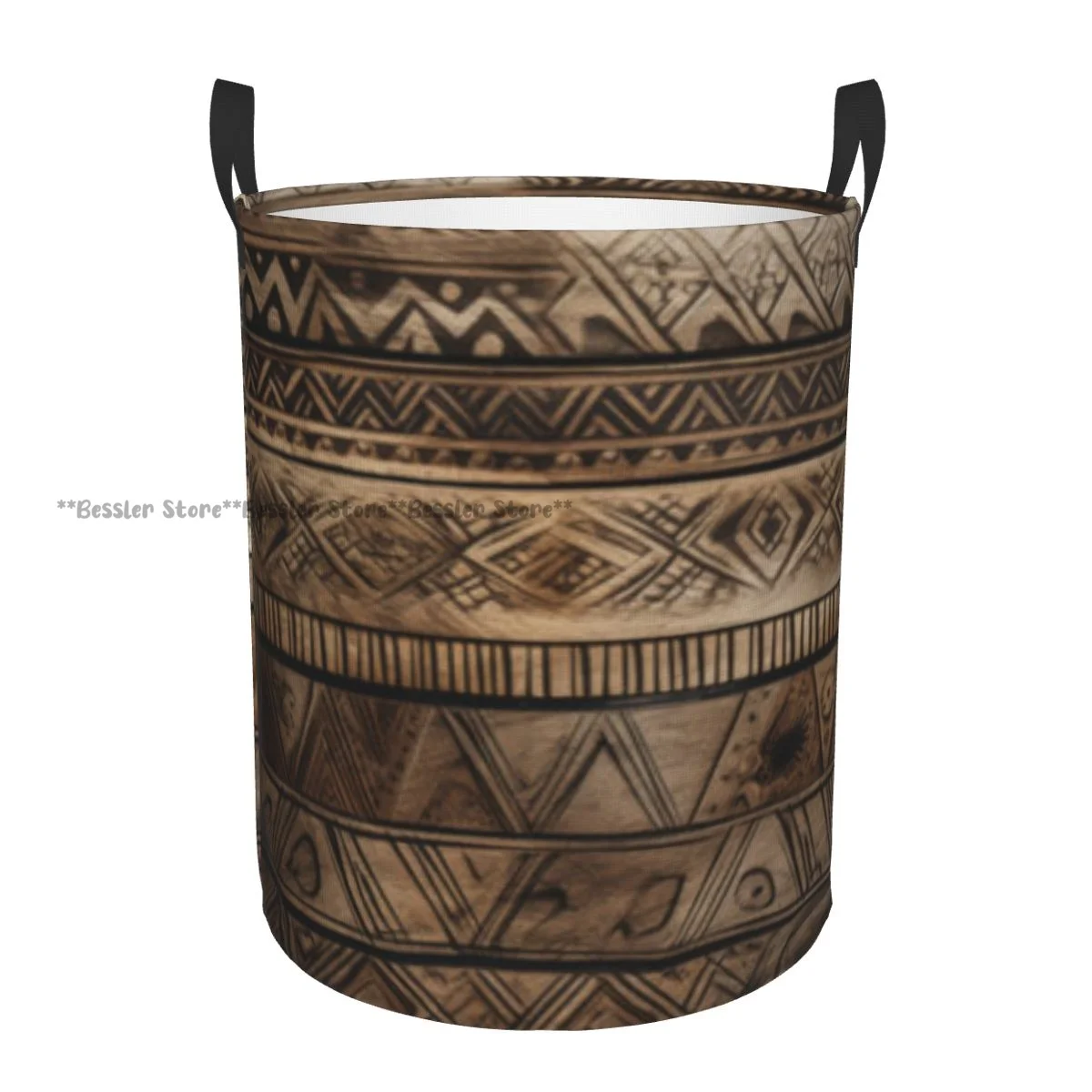 Foldable Laundry Basket for Dirty Clothes Engraved Tribal Rustic Wooden Storage Hamper
Foldable Laundry Basket for Dirty Clothes Engraved Tribal Rustic Wooden Storage Hamper