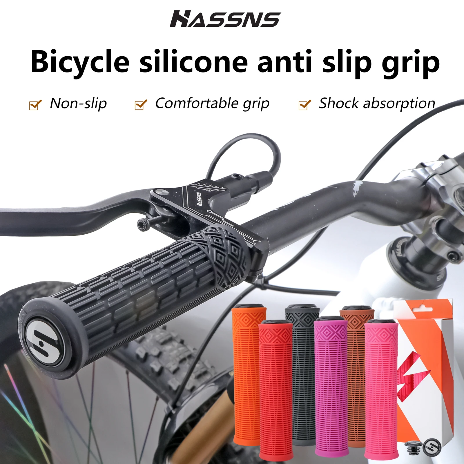 HASSNS GP-02 Bicycle Handles Mtb Cuffs Mountain Bike Grips Silicone Cuffs Ergonomic Grips Non-slip Handles With Handlebar Plugs
HASSNS GP-02 Bicycle Handles Mtb Cuffs Mountain Bike Grips Silicone Cuffs Ergonomic Grips Non-slip Handles With Handlebar Plugs