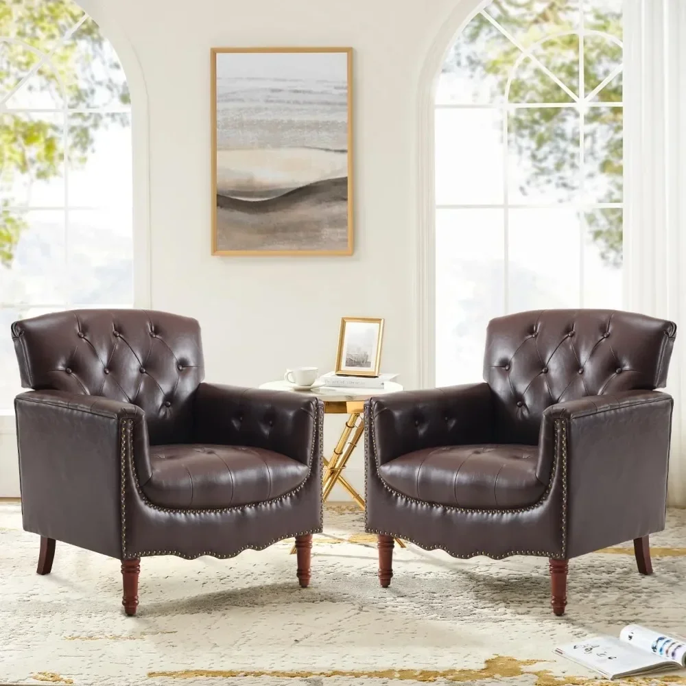Living Room Chair Set of 2, Comfy Armchair with Thick Padded Cushion, Lounge Sofa Club Chairs, Faux Leather Accent Chair
Living Room Chair Set of 2, Comfy Armchair with Thick Padded Cushion, Lounge Sofa Club Chairs, Faux Leather Accent Chair