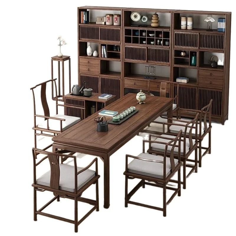 New Chinese tea table and chair home table modern simple coffee table combination old elm solid wood zen office
New Chinese tea table and chair home table modern simple coffee table combination old elm solid wood zen office