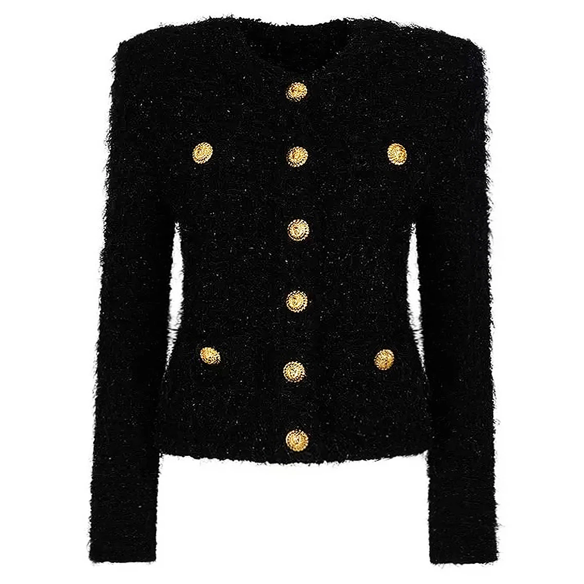 High Quality New Fashionable Elastic Knitted Tassel Button Texture Slim Fit Round Neck Long Sleeved Women's Cardigan Top
High Quality New Fashionable Elastic Knitted Tassel Button Texture Slim Fit Round Neck Long Sleeved Women's Cardigan Top