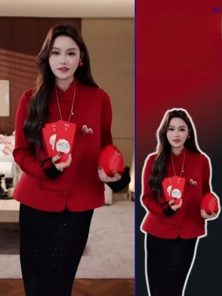 Red Large Size Women's Jaet Collared Traditional Chinese Sle New Year Top Spring Faion Outerwear Svel Vest
Red Large Size Women's Jaet Collared Traditional Chinese Sle New Year Top Spring Faion Outerwear Svel Vest