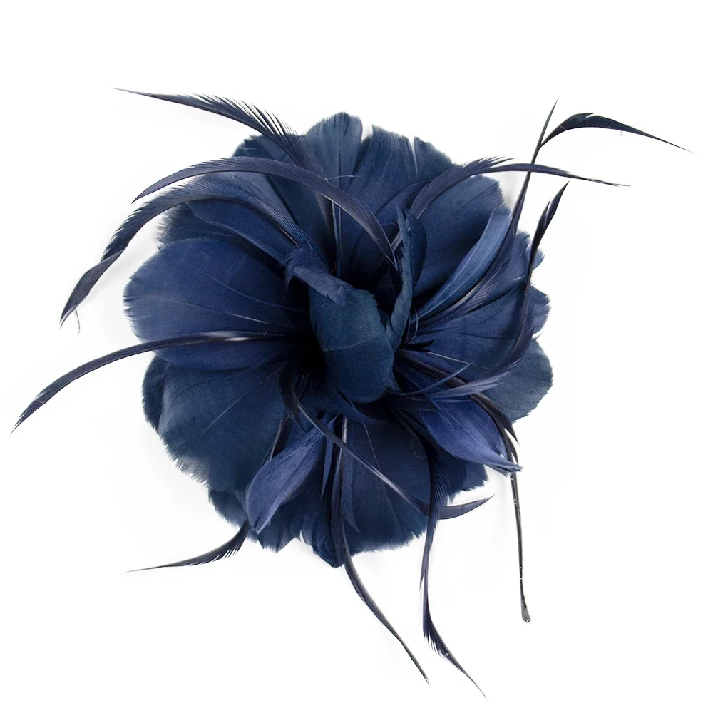 Dark Blue Feather Flower Women Hair Clip Bridal Floral Brooch Breastpin for Wedding Tea Party Photography Performance Headpiece
Dark Blue Feather Flower Women Hair Clip Bridal Floral Brooch Breastpin for Wedding Tea Party Photography Performance Headpiece