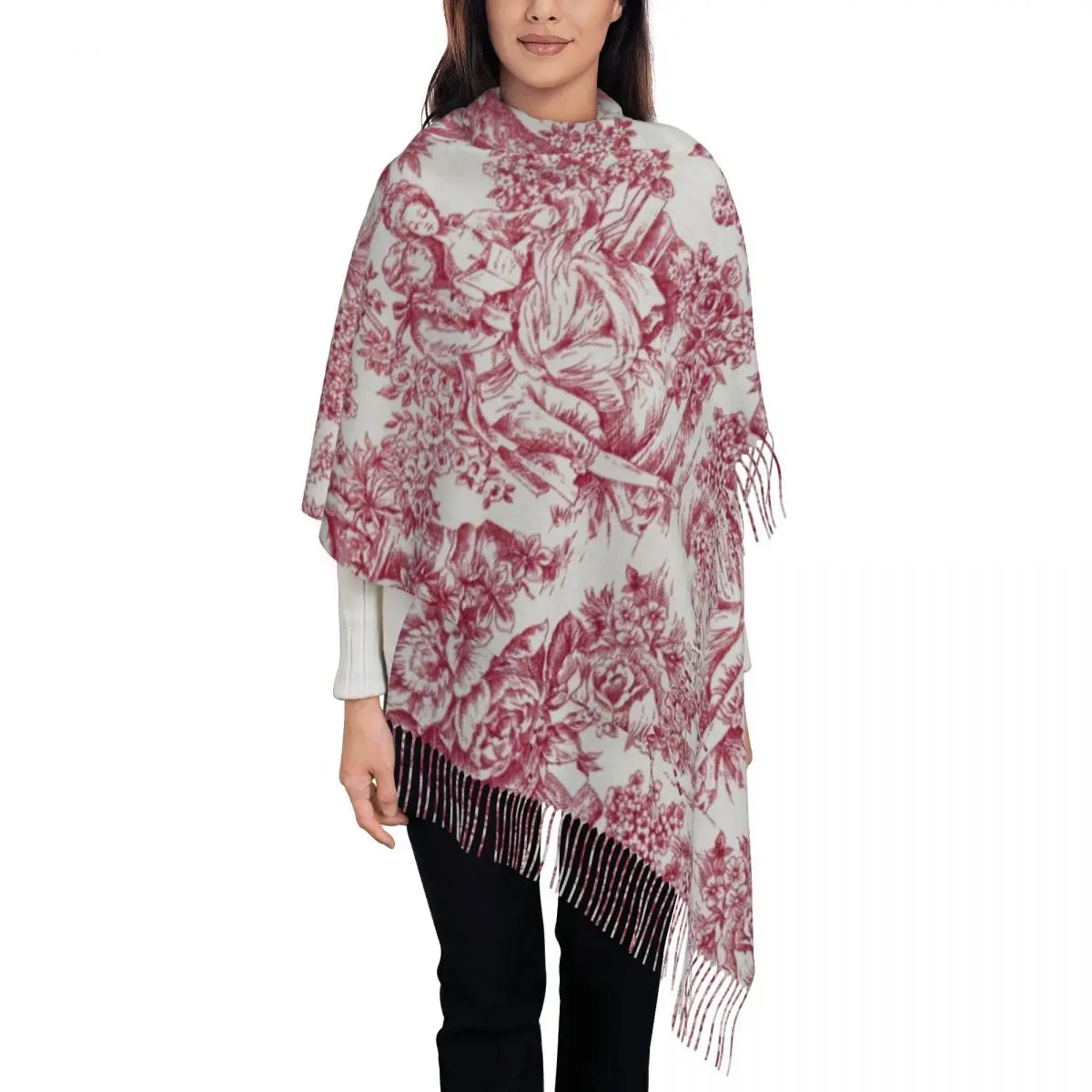 Custom Ladies Large Vintage French Toile De Jouy Motif Pattern Scarves Women Winter Soft Warm Tassel Shawl Wraps Scarf
Custom Ladies Large Vintage French Toile De Jouy Motif Pattern Scarves Women Winter Soft Warm Tassel Shawl Wraps Scarf