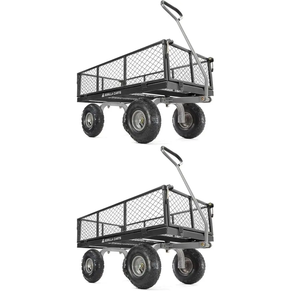2-Pack Steel Utility Cart, 4 Cu t Bed, 800 lb Load acity, Black – Heavy-Duty Outdoor Hauling Wagon with Removable Side Panels or
2-Pack Steel Utility Cart, 4 Cu t Bed, 800 lb Load acity, Black – Heavy-Duty Outdoor Hauling Wagon with Removable Side Panels or