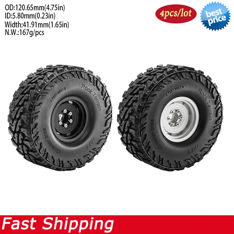 1.9" Metal RC Crawler Car Beadlock Wheels&Tires for 1/10 Traxxas TRX4 TRX6 90046 Axial RC4WD D90 SCX10 Upgrade Parts
1.9" Metal RC Crawler Car Beadlock Wheels&Tires for 1/10 Traxxas TRX4 TRX6 90046 Axial RC4WD D90 SCX10 Upgrade Parts