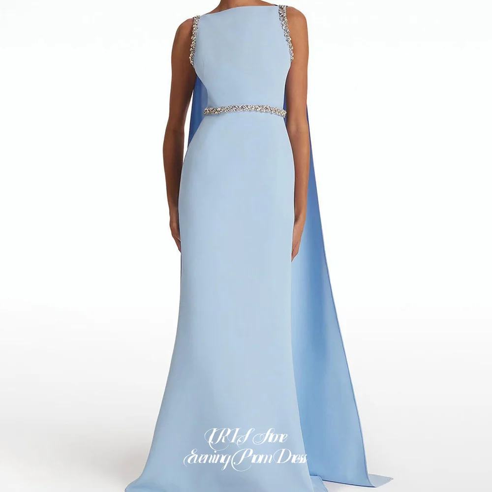 IRIS Luxurious Light Blue Evening Dresses for Women Crystal Waist Belt Cape Sleeve Robes Customized 2026 for Wedding Guest Event
IRIS Luxurious Light Blue Evening Dresses for Women Crystal Waist Belt Cape Sleeve Robes Customized 2026 for Wedding Guest Event