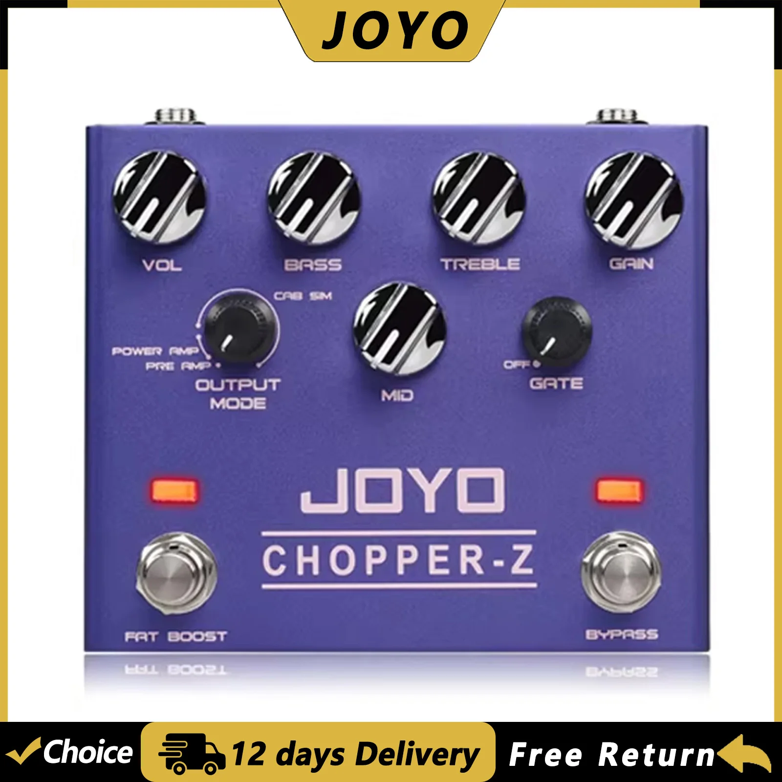 JOYO R-18 CHOPPER-Z Guitar Distortion Effect Pedal Modern Metal Sound Noise Gate High Gain Amplifier Simulation Pedal