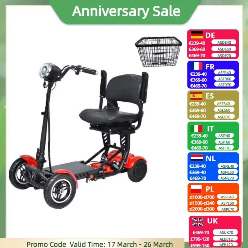 Mobility Scooter Foldable For Elderly With Basket 4 Wheel Double Motor 500w Adult Long Range Electric Scooter With Seat Handrail
Mobility Scooter Foldable For Elderly With Basket 4 Wheel Double Motor 500w Adult Long Range Electric Scooter With Seat Handrail
