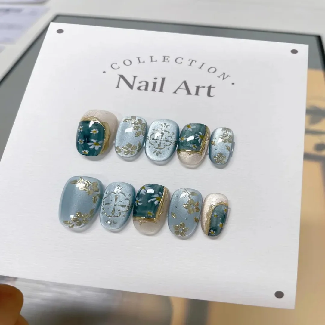 Colored flower custom press-on nails, hand-painted false nails, glue nails, artist artificial nails, reusable quality nails
Colored flower custom press-on nails, hand-painted false nails, glue nails, artist artificial nails, reusable quality nails