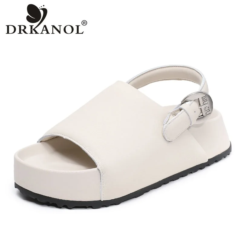 DRKANOL Platform Sandals Women 2025 Summer Buckle Strap Genuine Sheepskin Leather Back Strap Thick Sole Wedges Open Toe Sandals
DRKANOL Platform Sandals Women 2025 Summer Buckle Strap Genuine Sheepskin Leather Back Strap Thick Sole Wedges Open Toe Sandals
