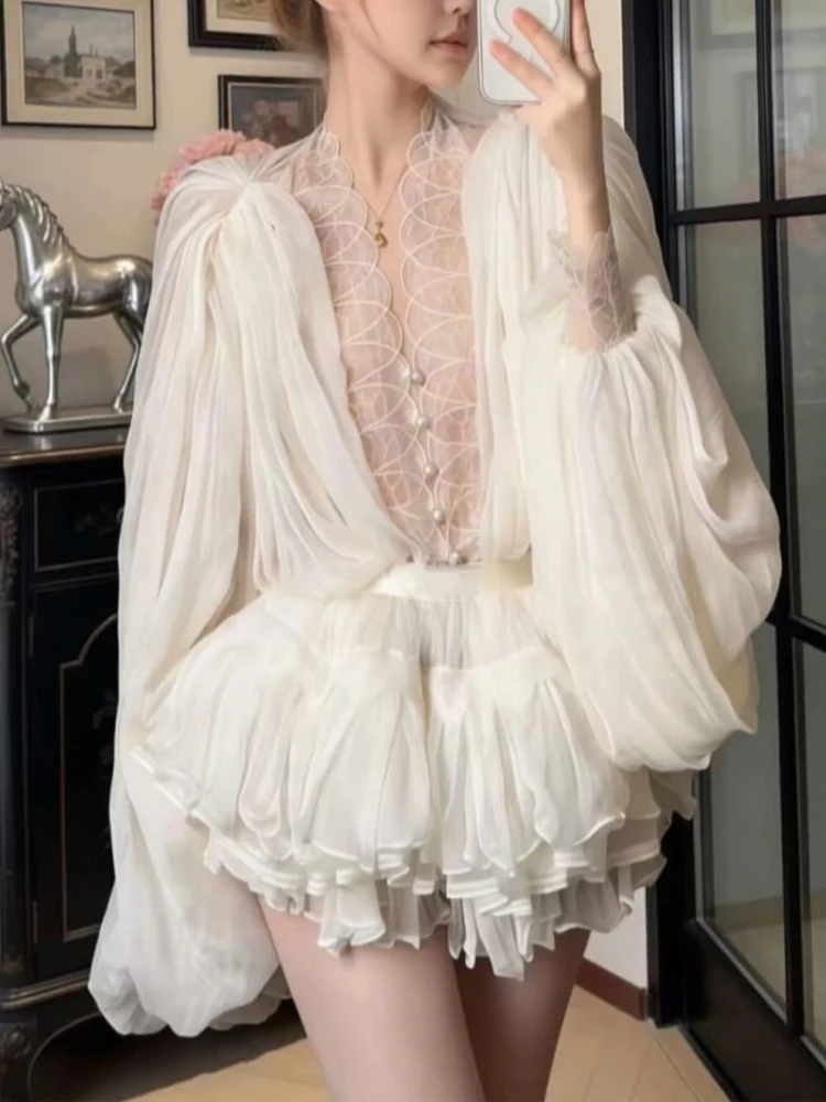 Women Ruffles Skirts Two Piece Set Sexy V Neck Long Sleeves Lace Patchwork Top + A-line Mini Skirts Suits Party Evening Cocktail
Women Ruffles Skirts Two Piece Set Sexy V Neck Long Sleeves Lace Patchwork Top + A-line Mini Skirts Suits Party Evening Cocktail