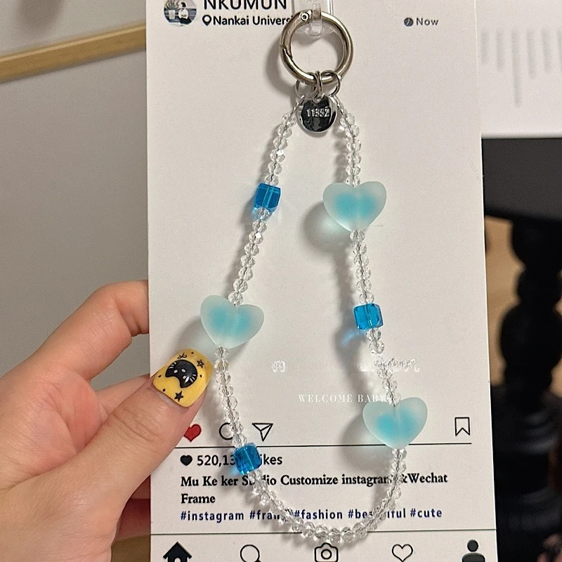 Korean Cute Green Pink Heart Beaded Phone Charms Chain For Phone Accessories Phone Strap Anti-Lost Sweet Lanyard Hanging Rope
Korean Cute Green Pink Heart Beaded Phone Charms Chain For Phone Accessories Phone Strap Anti-Lost Sweet Lanyard Hanging Rope