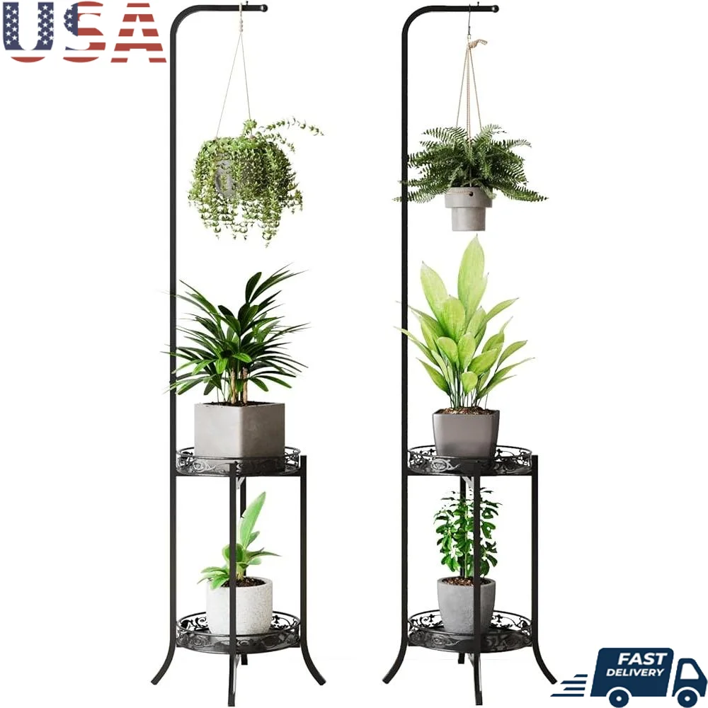 Hanging Plant Stand 2 Pack Space-Saving Iron Planter Shelves Multi-Pot Display Rack Easy Assembly Indoor Organizer
Hanging Plant Stand 2 Pack Space-Saving Iron Planter Shelves Multi-Pot Display Rack Easy Assembly Indoor Organizer