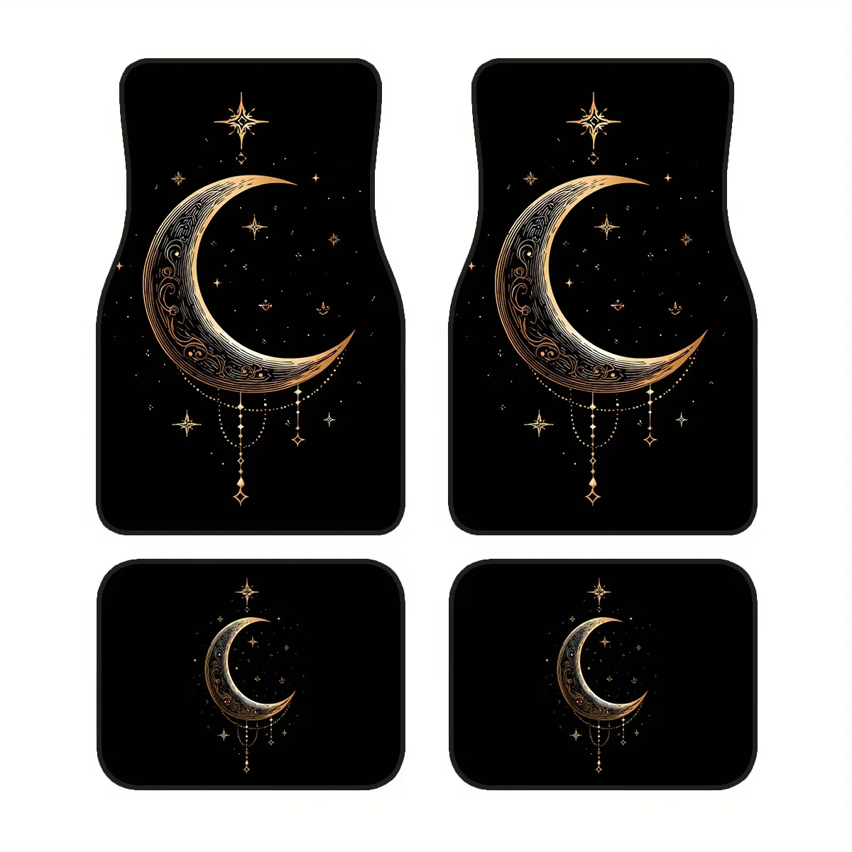 4 шт., нескользящие автомобильные коврики из полиэстера — рисунок полумесяца, подходят для седанов и внедорожников, украшение интерьера, защищает машину
4 шт., нескользящие автомобильные коврики из полиэстера — рисунок полумесяца, подходят для седанов и внедорожников, украшение интерьера, защищает машину