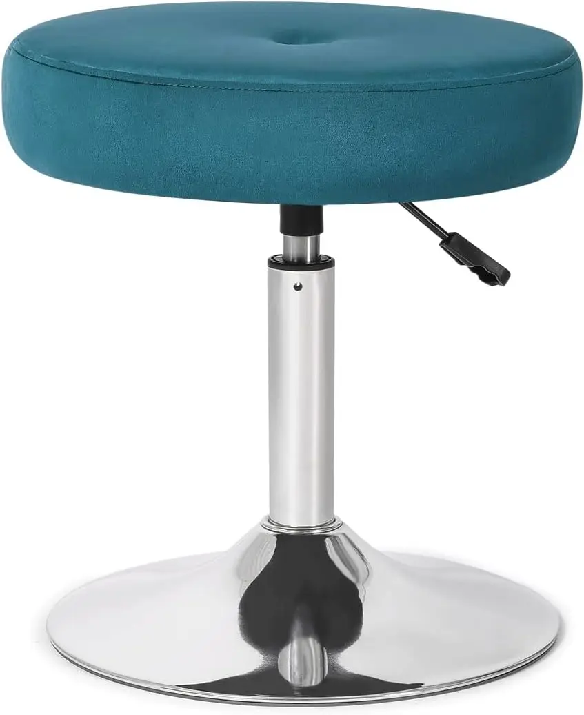 Adjustable Velvet Round Ottoman, 360° Swivel Freely Vanity Stool Makeup Stool Vanity Chair, Teal 
Adjustable Velvet Round Ottoman, 360° Swivel Freely Vanity Stool Makeup Stool Vanity Chair, Teal