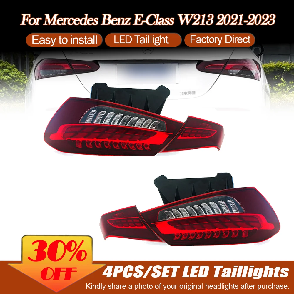 Rear taillight for Mercedes Benz w213 2021-23 Brake Daytime Running Lamp Dynamic Turn Signal OE 2139065709 2139065809 2139064608
Rear taillight for Mercedes Benz w213 2021-23 Brake Daytime Running Lamp Dynamic Turn Signal OE 2139065709 2139065809 2139064608