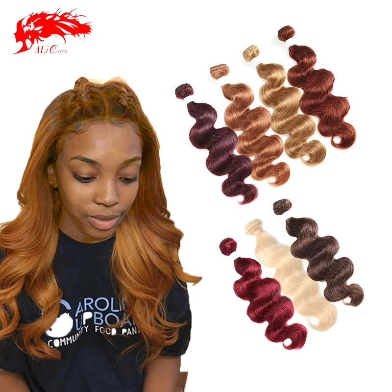 Ali Queen Human Hair Bundles Brazilian Remy Hair Body Wave Color Hair Weave Extension 10‘’~26“ #613/#33/#30/#27/#99J/#BURG
Ali Queen Human Hair Bundles Brazilian Remy Hair Body Wave Color Hair Weave Extension 10‘’~26“ #613/#33/#30/#27/#99J/#BURG
