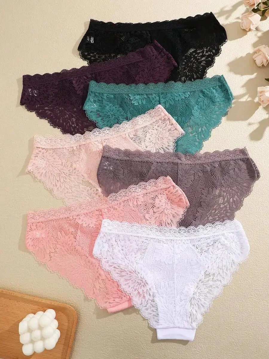 7pcs Women Lace Low Waist Briefs Breathable Floral Pattern
7pcs Women Lace Low Waist Briefs Breathable Floral Pattern