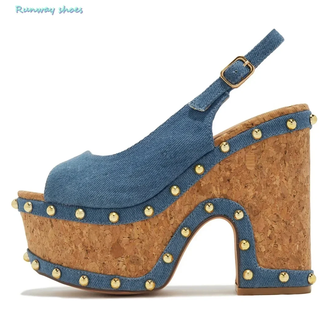 Exposed toes Women's Cowboy Sandals Metal Decoration Rear Tripwire Chunky Heel Waterproof Platform Luxury High Heels
Exposed toes Women's Cowboy Sandals Metal Decoration Rear Tripwire Chunky Heel Waterproof Platform Luxury High Heels
