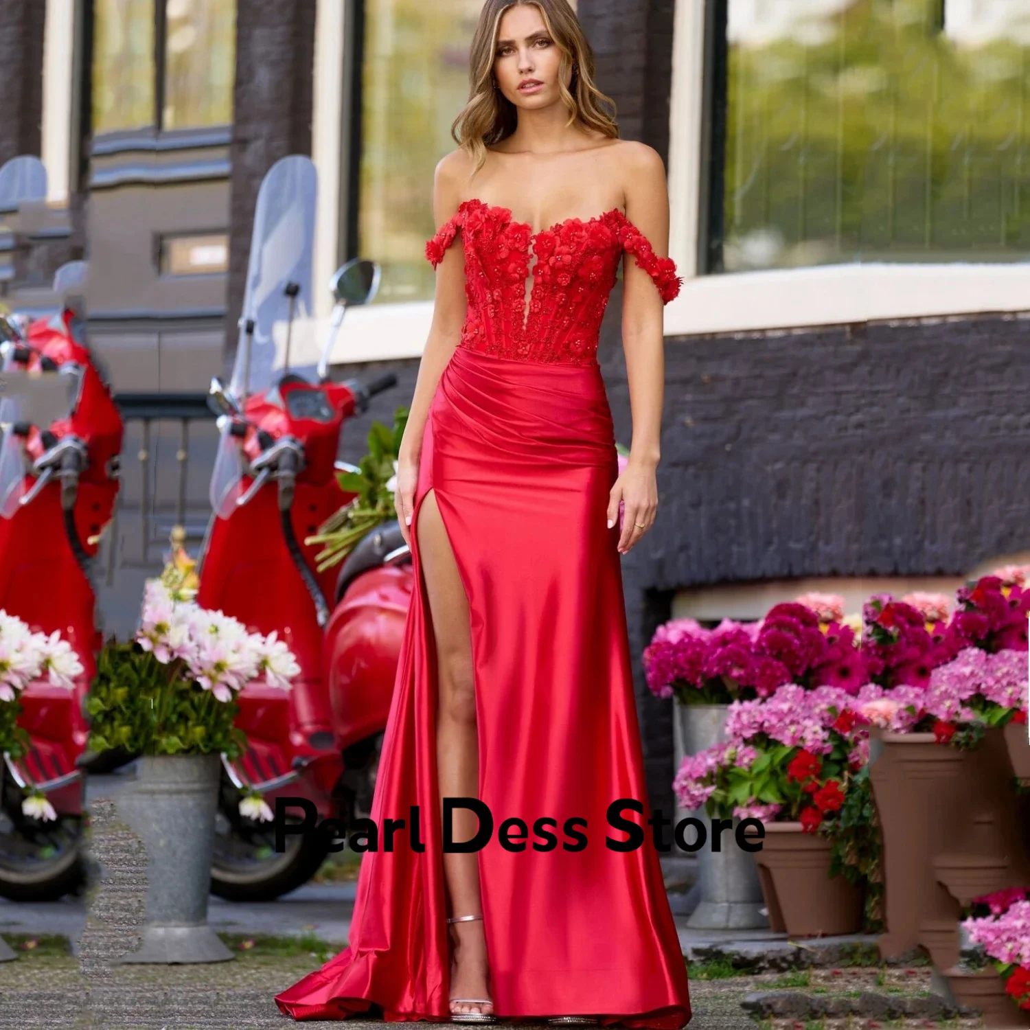 Elegant Mermaid Dress Long Party Dress Women's Off Shoulder Evening Dress Ball Dress Red
Elegant Mermaid Dress Long Party Dress Women's Off Shoulder Evening Dress Ball Dress Red