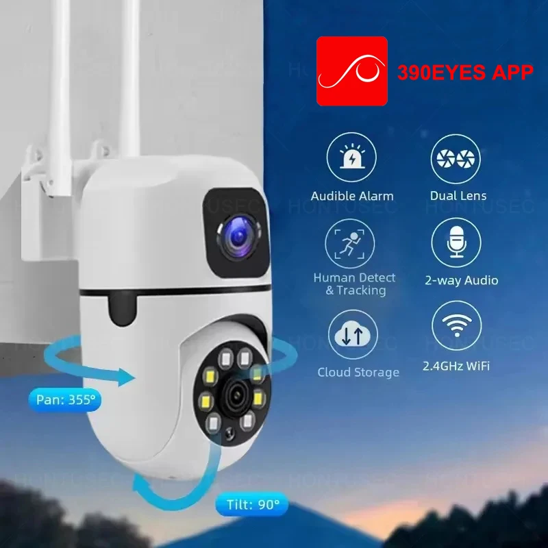 390EYES 4K 8MP WiFi Security Camera 4MP Indoor PTZ Camera Motion Detection Auto Tracking Two Way Audio Surveillance Cameras