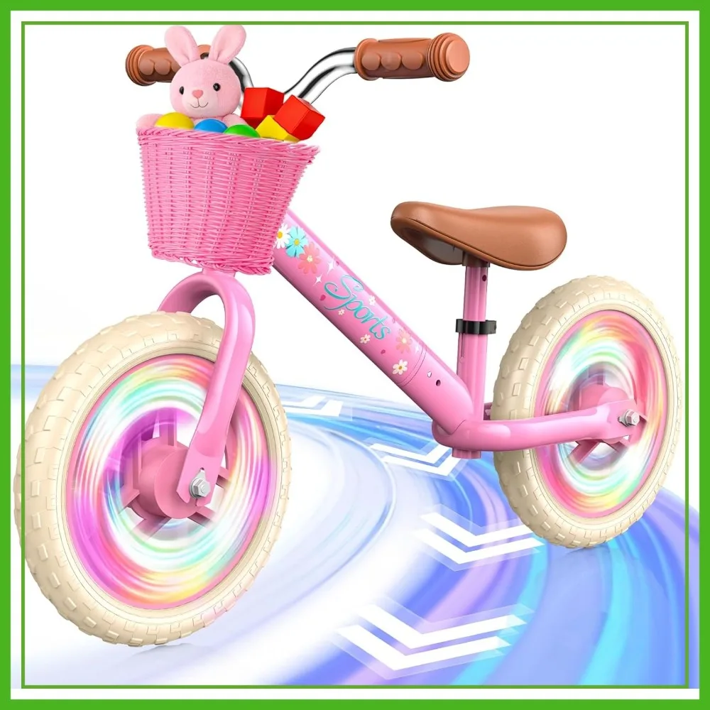 Balance Bike for 2-5 Year Olds with Fender, Adjustable Seat/Handlebar, Flat-Free LED Tires, 10Min Assembly, Birthday Gift
Balance Bike for 2-5 Year Olds with Fender, Adjustable Seat/Handlebar, Flat-Free LED Tires, 10Min Assembly, Birthday Gift