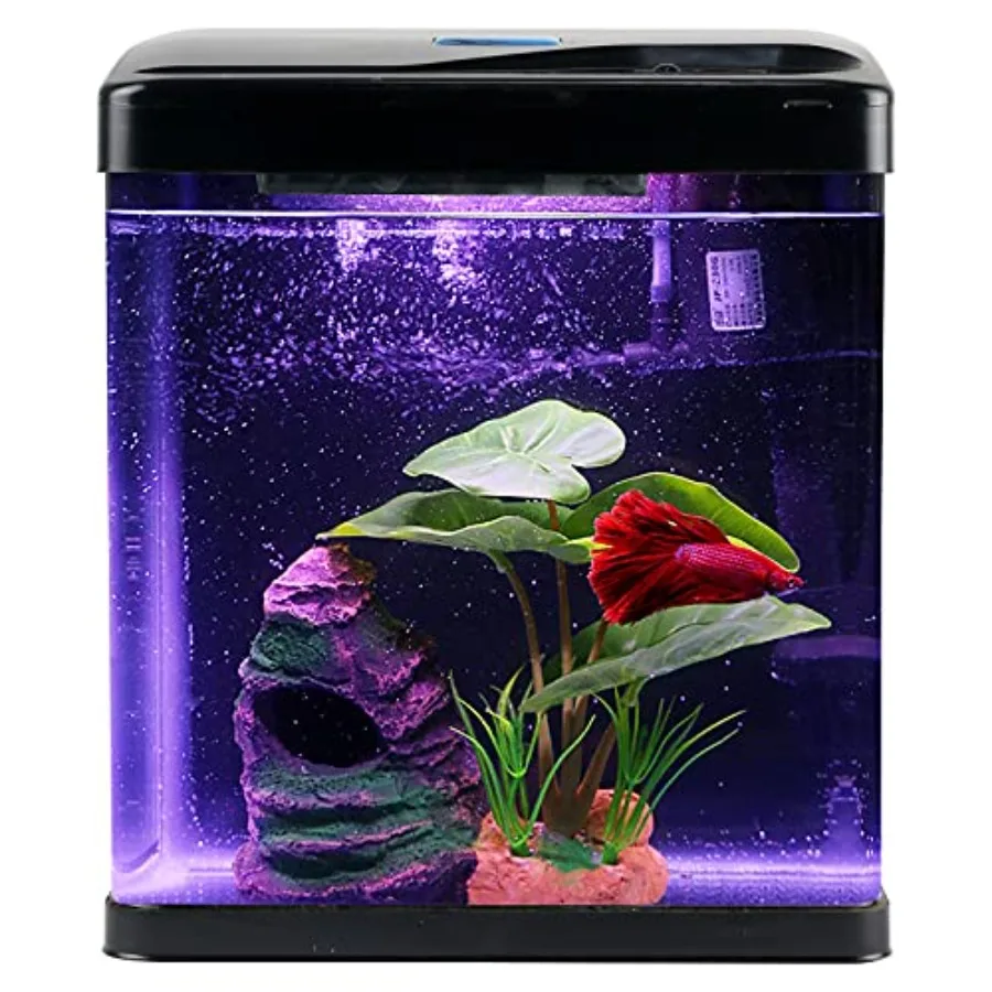 Betta Fish Tank Self Cleaning Glass Small Nano Aquarium Starter Kits Desktop Room Decor w/LED Light Decorations and Whisper Fil
Betta Fish Tank Self Cleaning Glass Small Nano Aquarium Starter Kits Desktop Room Decor w/LED Light Decorations and Whisper Fil