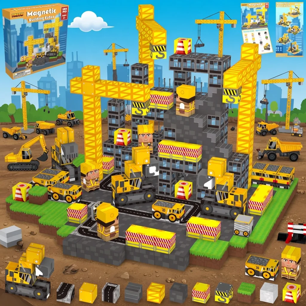 FUNXINEE City Construction NEW Magnetic Building Blocks Engineering Crane DIY 3D Model STEM Toy Box Set Kids Birthday Gift
FUNXINEE City Construction NEW Magnetic Building Blocks Engineering Crane DIY 3D Model STEM Toy Box Set Kids Birthday Gift
