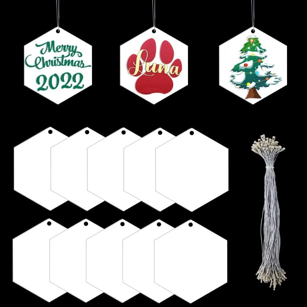20Pcs Hexagon White Christmas Acrylic Blank Ornament 3" Discs for DIY Painting, Vinyl Ornament, Christmas Tree Decor Tag Craft
20Pcs Hexagon White Christmas Acrylic Blank Ornament 3" Discs for DIY Painting, Vinyl Ornament, Christmas Tree Decor Tag Craft