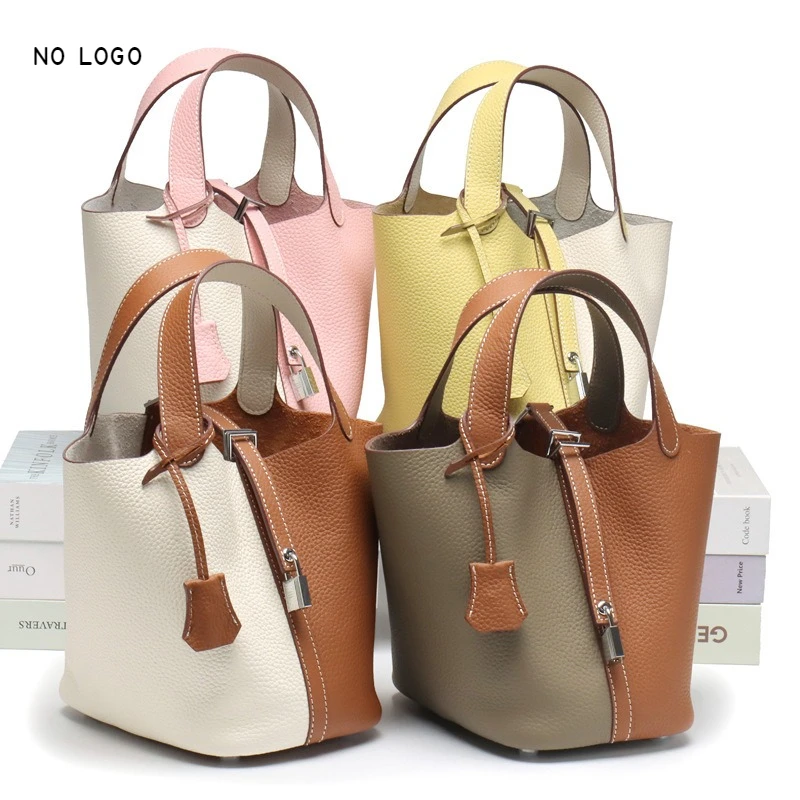 New leather first layer lychee pattern cowhide color matching vegetable basket women's bag fashion hand bag handbag bucket bag
New leather first layer lychee pattern cowhide color matching vegetable basket women's bag fashion hand bag handbag bucket bag